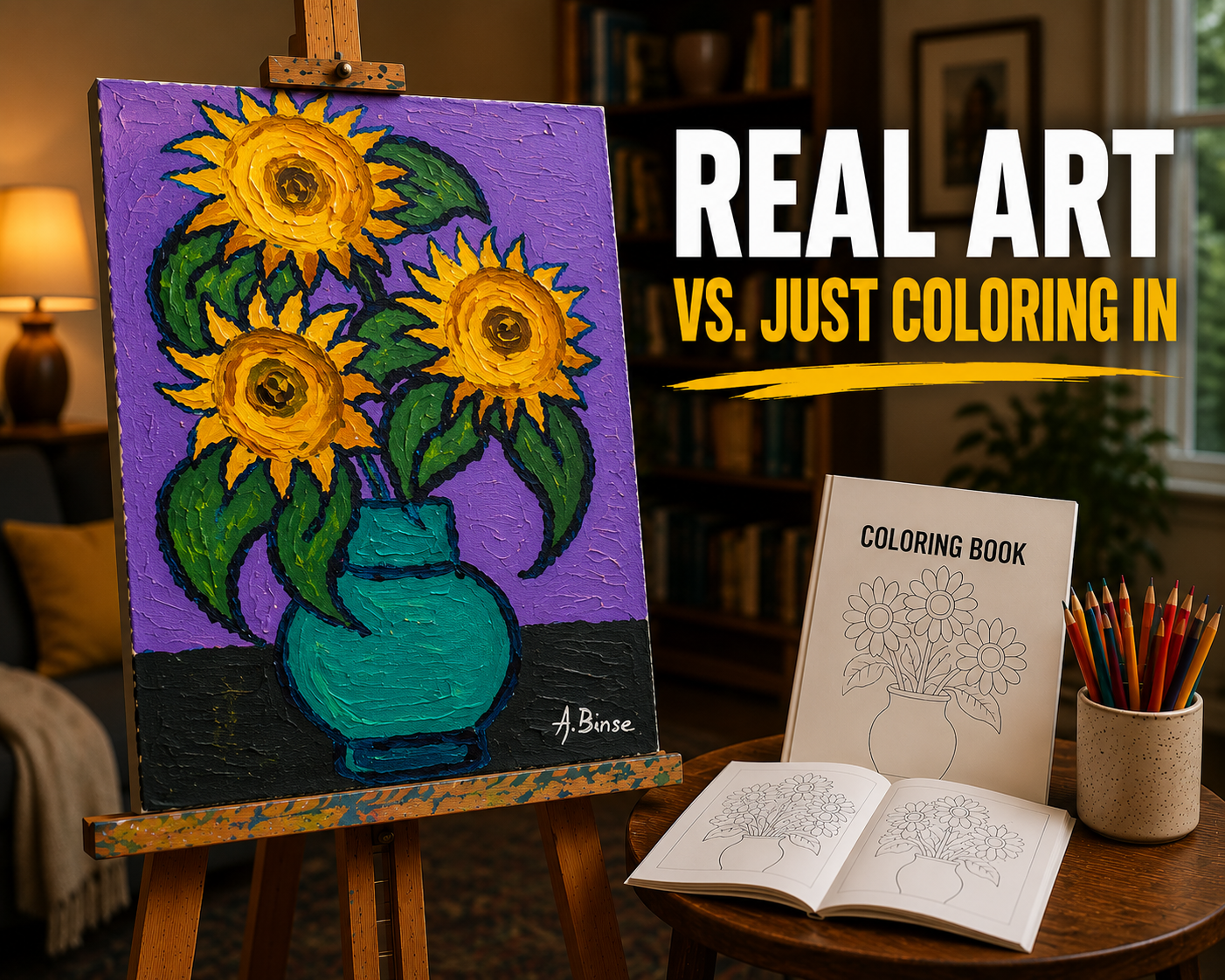 Why Your Brain Craves a Finished Painting (Not a Finished Coloring Page)
